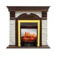 Электрический камин Royal Flame Dublin арочный сланец белый угл. (темный дуб) с очагом Fobos FX M Brass