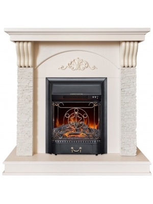 Электрокамин RealFlame Corfino STD WT-F612 с очагом Majestic Lux Black